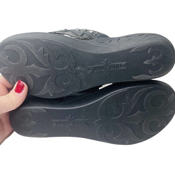 Durango women’s sandals smoke black with hints of brown shimmer size 6 leather - Picture 6 of 9